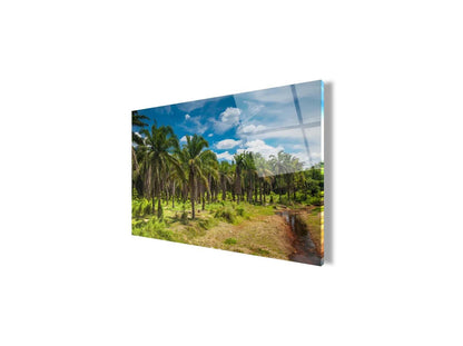 Palm Trees Glass Wall Art - LUXARTDECO