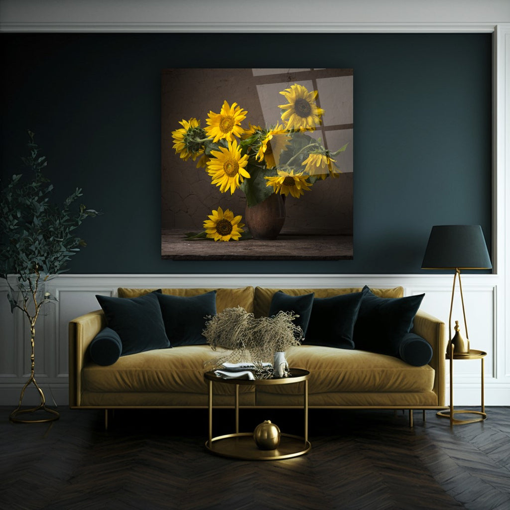 Sunflower Glas Wall Art