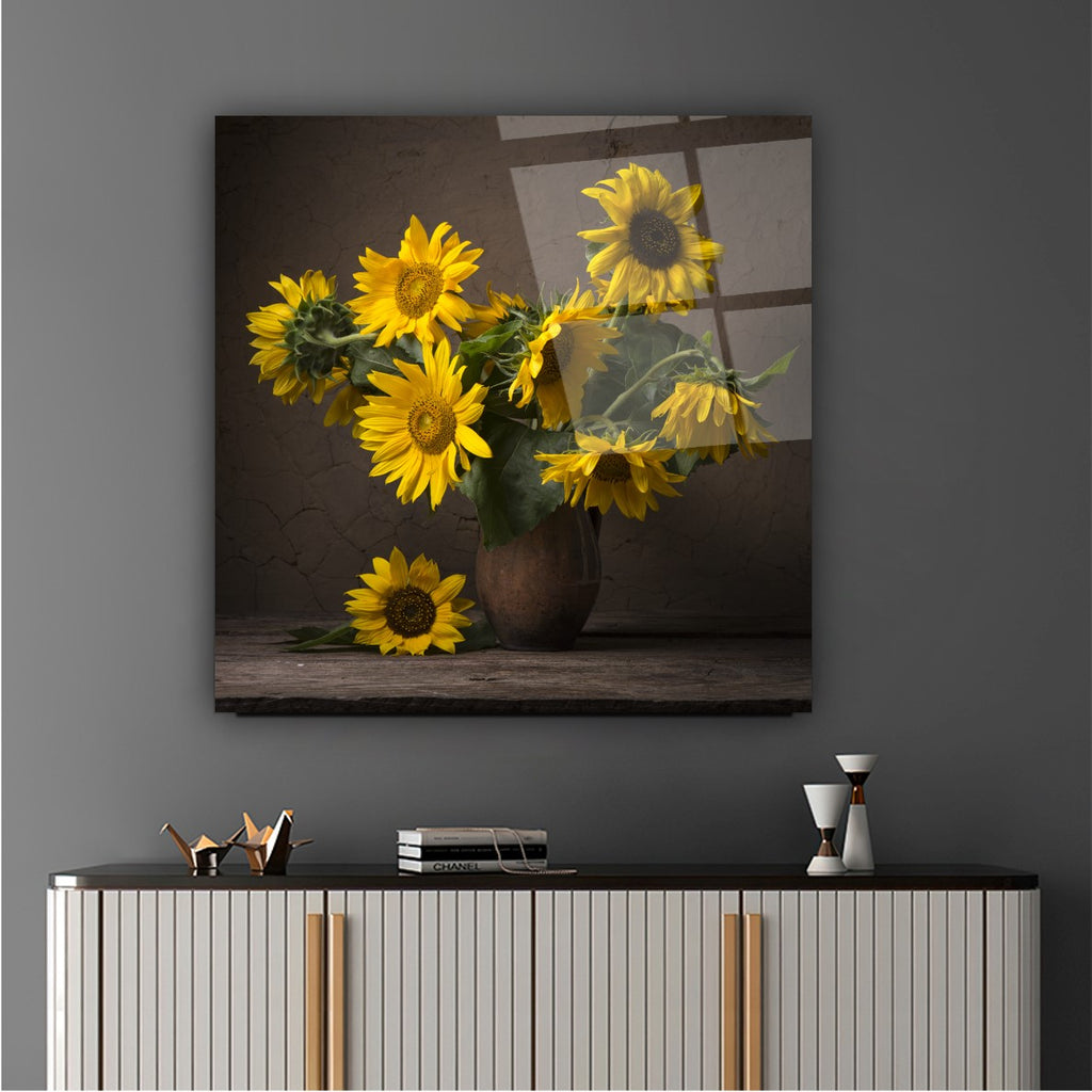 Sunflower Glas Wall Art