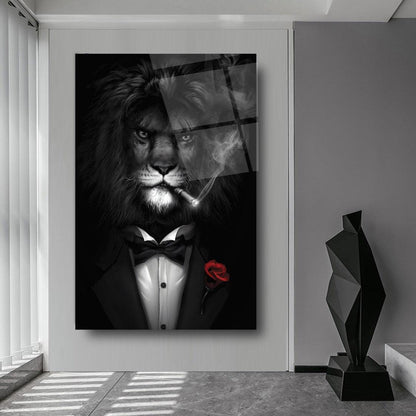 Leone Boss Quadro in Vetro Temperato
