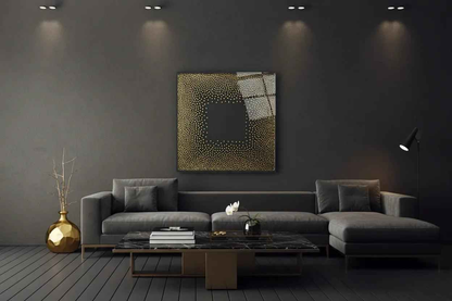 Black and Gold Abstract Glass Wall Art