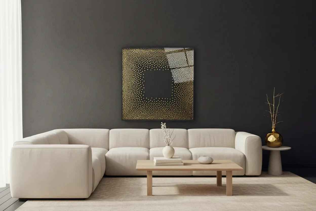 Black and Gold Abstract Glass Wall Art