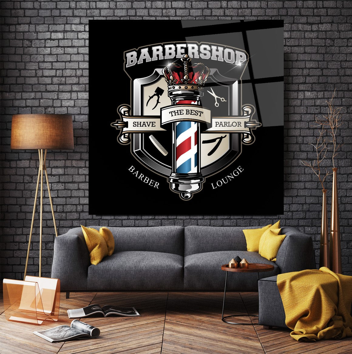 Barbershop Glass Wall Art