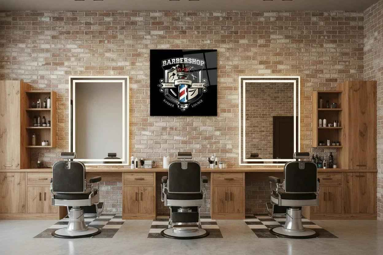 Barbershop Glass Wall Art