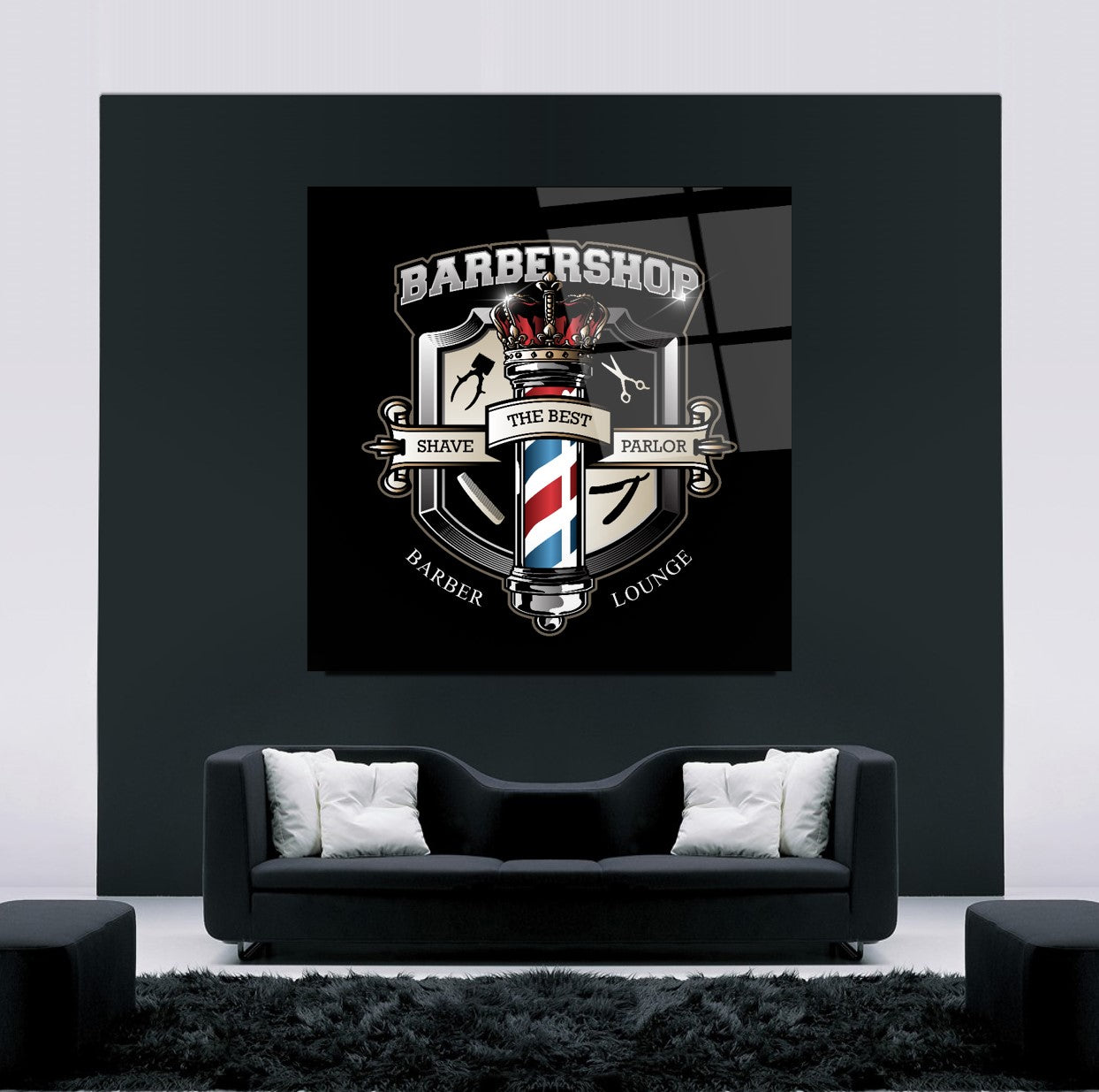 Barbershop Glass Wall Art