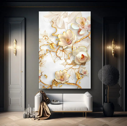 Magnolia Glas Wall Art - LUXARTDECO