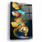 Golden Elephant Glass Wall Art - LUXARTDECO