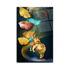 Golden Elephant Glass Wall Art - LUXARTDECO