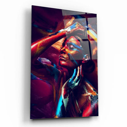 Drawn Woman Glass Wall Art - LUXARTDECO