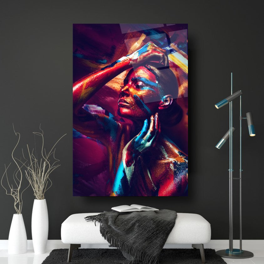 Female Portrait Glass Wall Arts