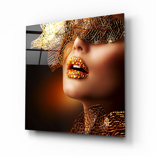 Woman Visage Glass Wall Art
