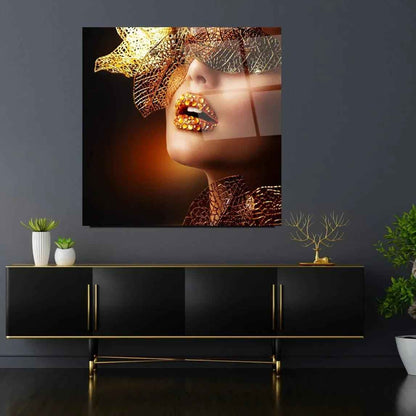 Woman Portrait Glass Wall Art