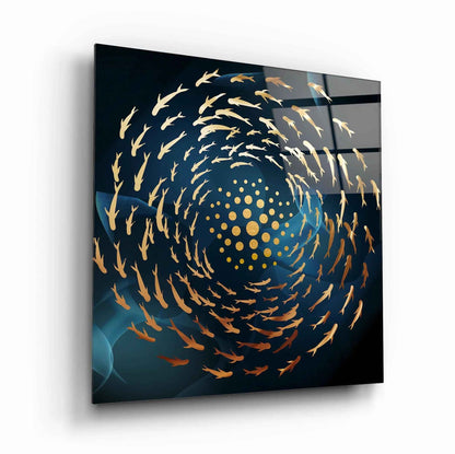 Gold Fish Glass Wall Art