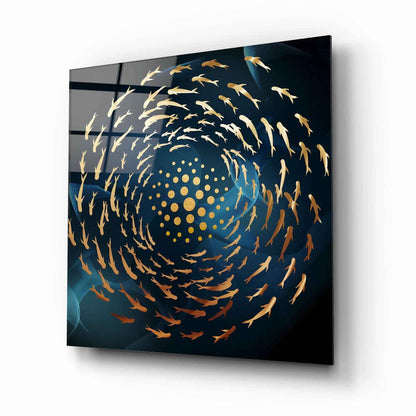 Gold Fish Glass Wall Art