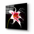 Pink Flower Glass Wall Art