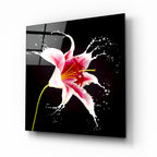 Pink Flower Glass Wall Art