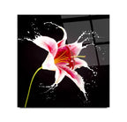 Pink Flower Glass Wall Art