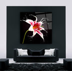 Pink Flower Glass Wall Art