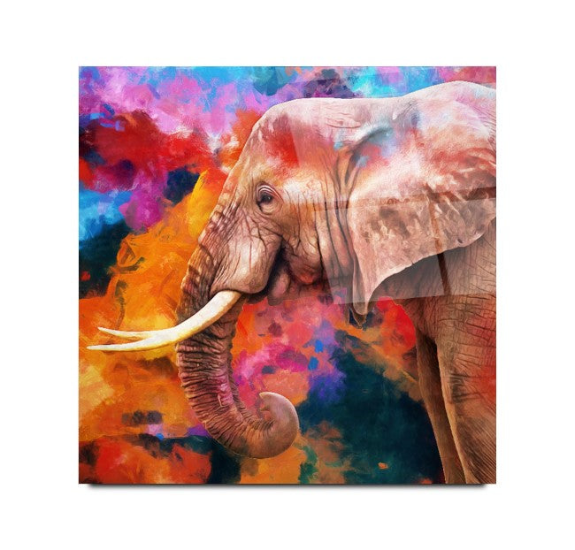 Arte murale in vetro raffigurante un elefante 