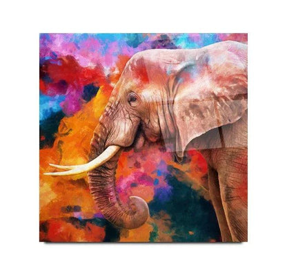Elephant Glass Wall Art - LUXARTDECO