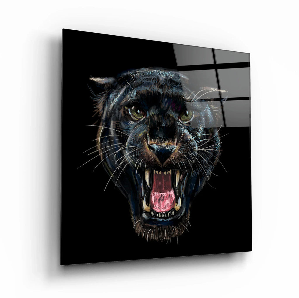 Jaguar Glass Wall Art - LUXARTDECO