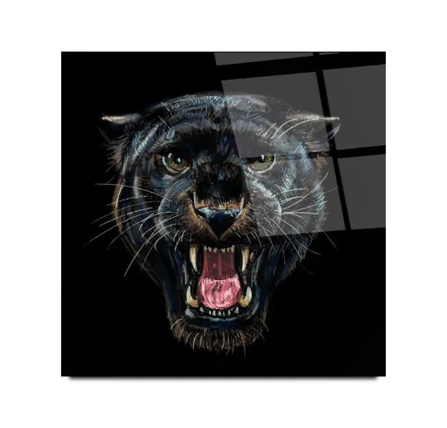 Jaguar Glass Wall Art - LUXARTDECO