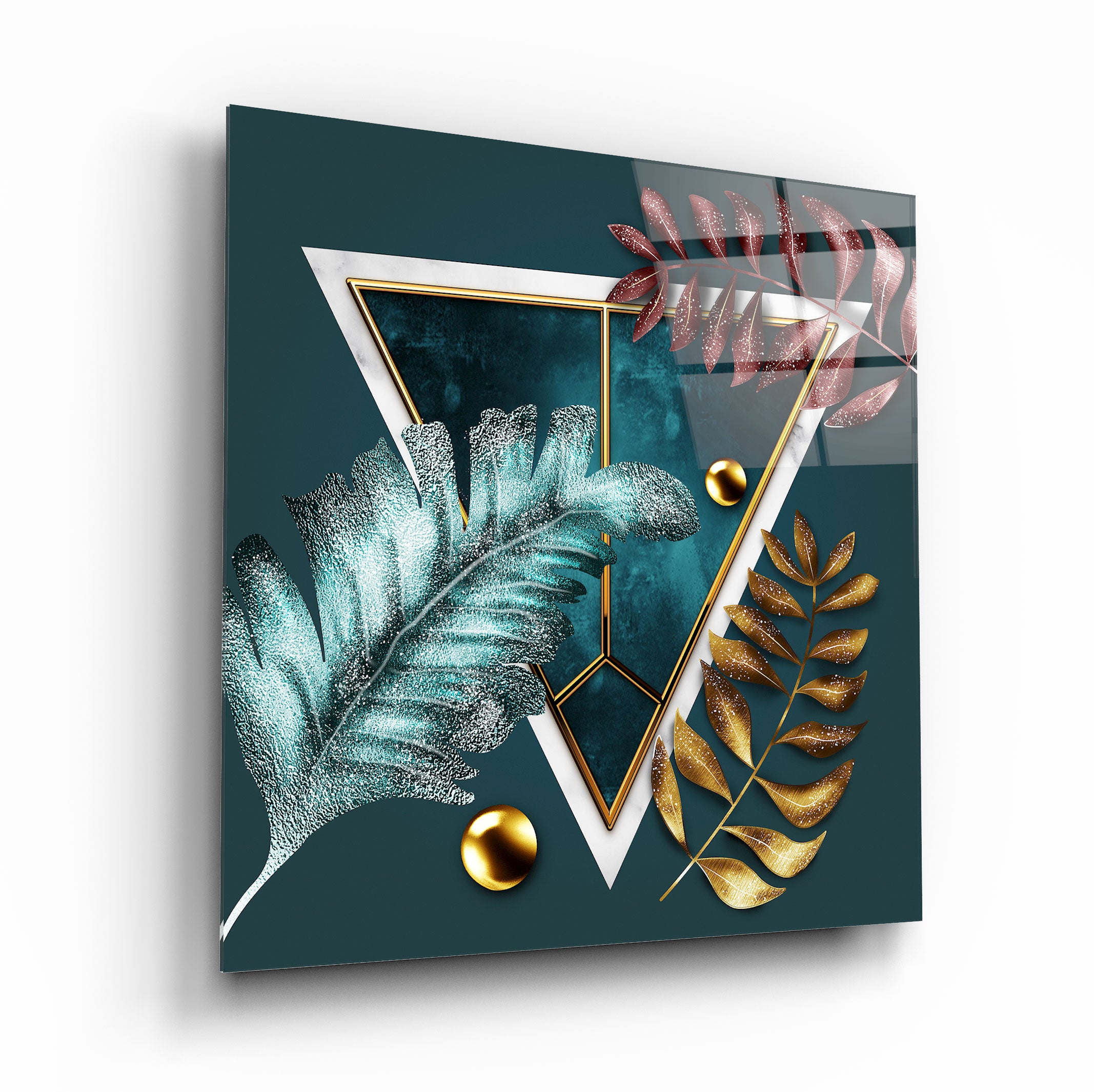 Colorful Leaves Glass Wall Art