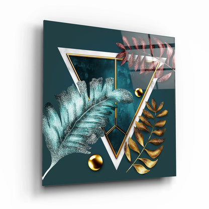 Colorful Leaves Glass Wall Art - LUXARTDECO
