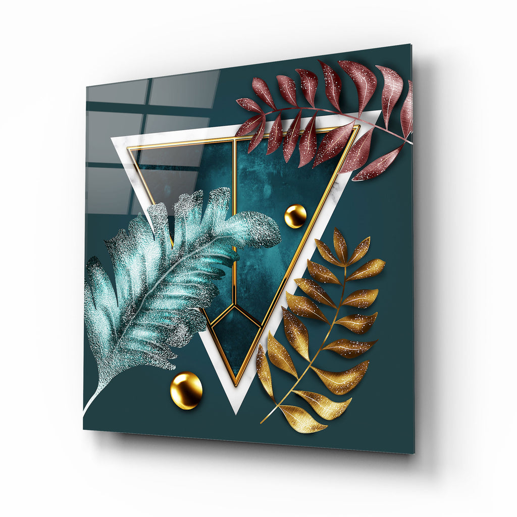 Colorful Leaves Glass Wall Art