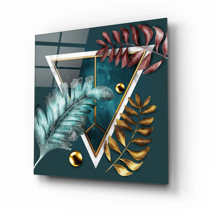 Colorful Leaves Glass Wall Art - LUXARTDECO