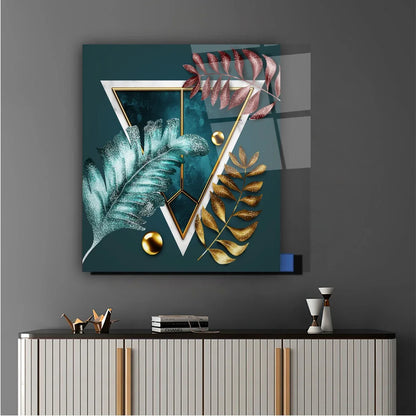 Colorful Leaves Glass Wall Art - LUXARTDECO