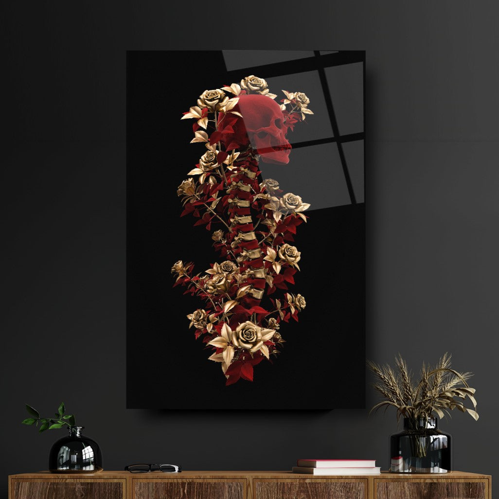 Arte del Cranio Quadro in Vetro Temperato