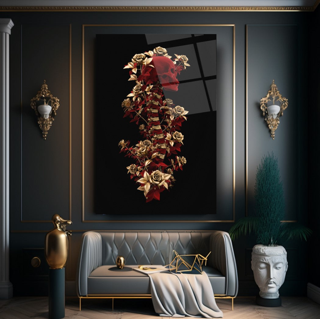 Arte del Cranio Quadro in Vetro Temperato