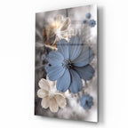 Blue Flower Glass Wall Art