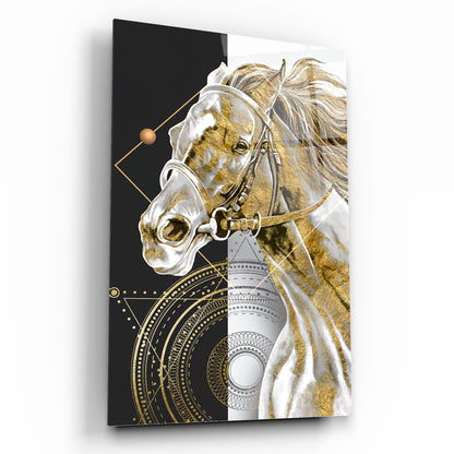 Cavallo D'oro Quadro in Vetro Temperato