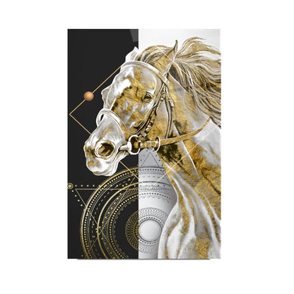 Cavallo D'oro Quadro in Vetro Temperato