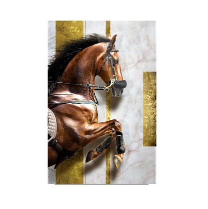 Cheval Hippique Tableau en Verre Trempé