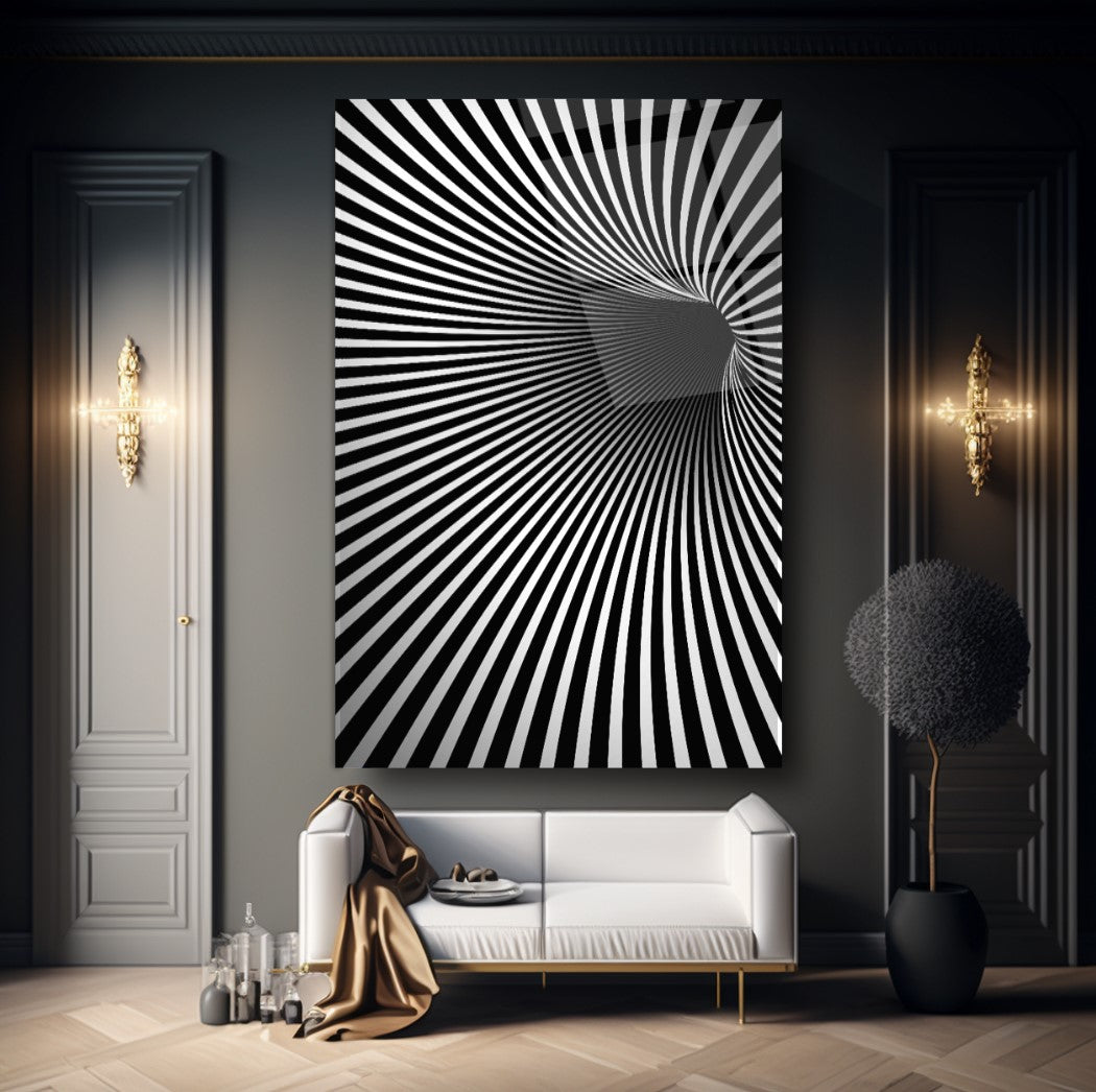 Art mural en verre à illusion d'optique