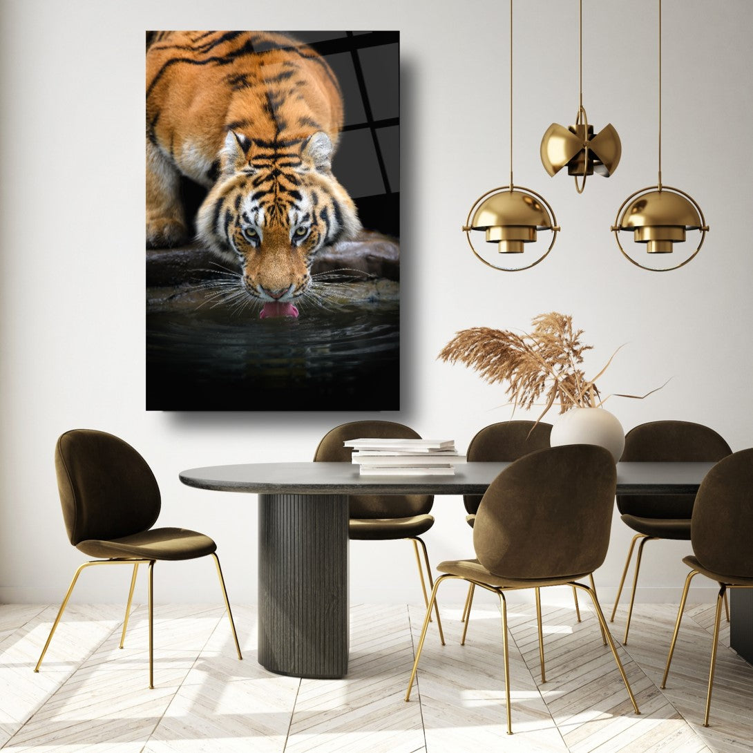 Tiger Tableau en Verre Trempé