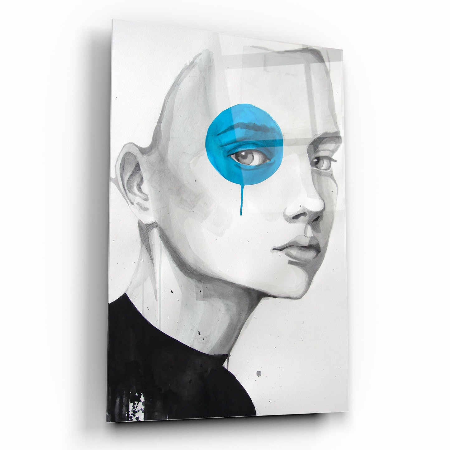 Girl with Blue Eye Glass Wall Art