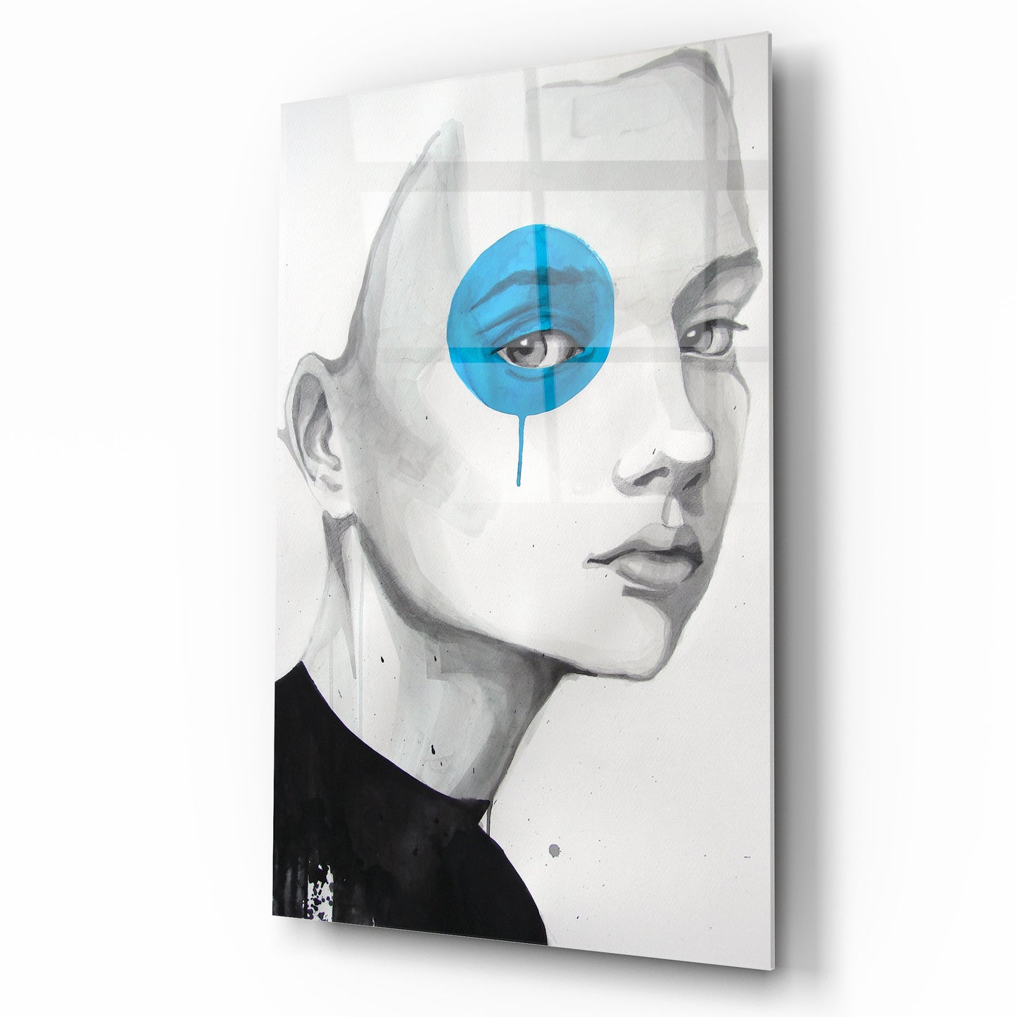 Girl with Blue Eye Glass Wall Art