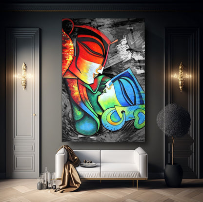Amour Tableau en Verre Trempé
