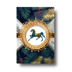 Horse and Palm Glass Wall Art