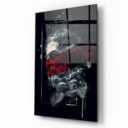 Male Statue Glass Wall Art