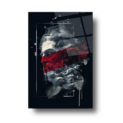 Male Statue Glass Wall Art