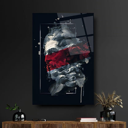Male Statue Glass Wall Art