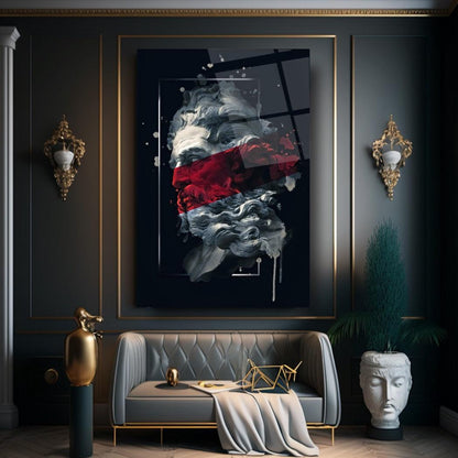 Male Statue Glass Wall Art