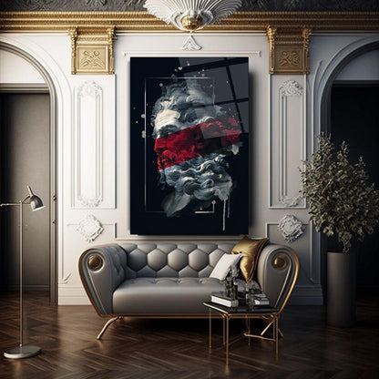 Male Statue Glass Wall Art