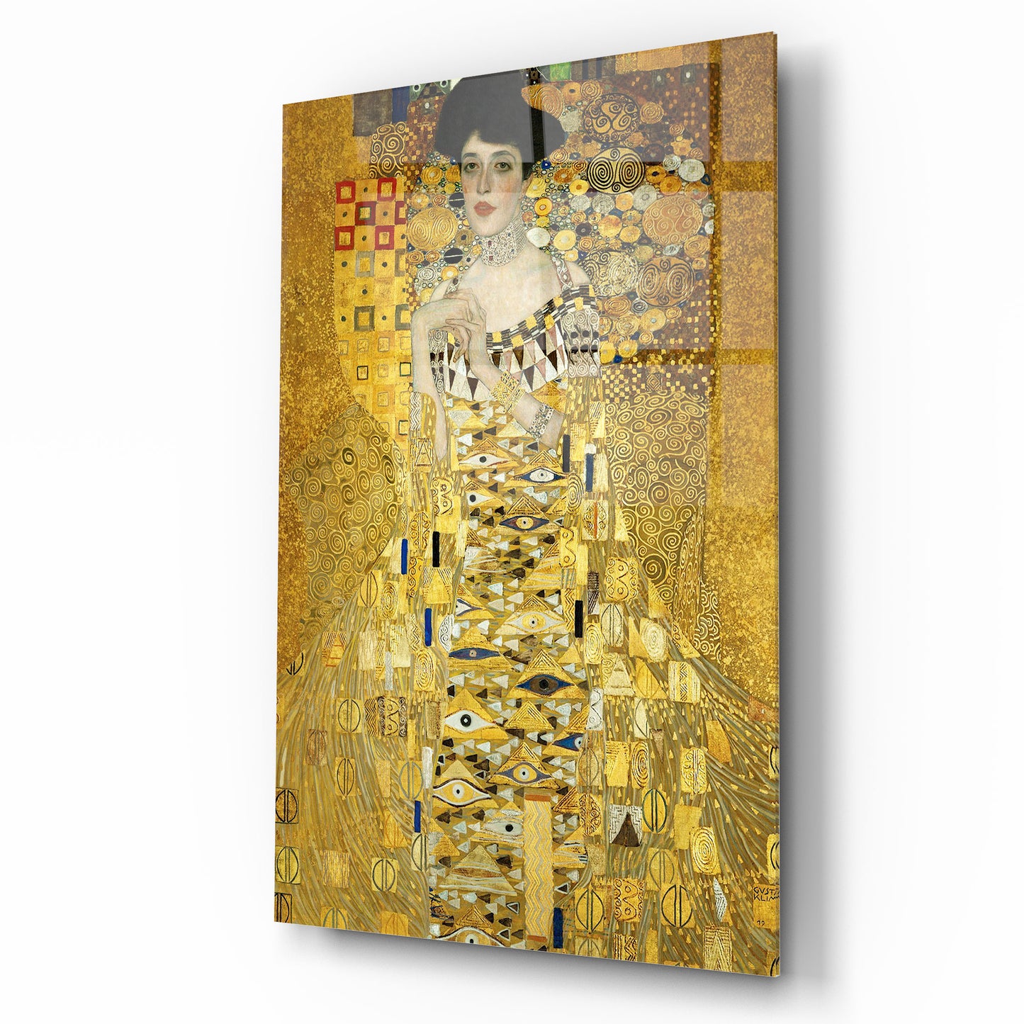 Oro Ispirato a Klimt Quadro in Vetro Temperato