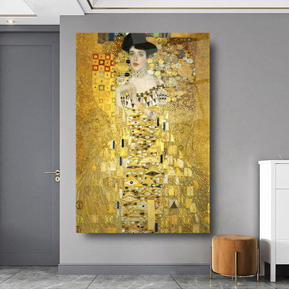 Oro Ispirato a Klimt Quadro in Vetro Temperato